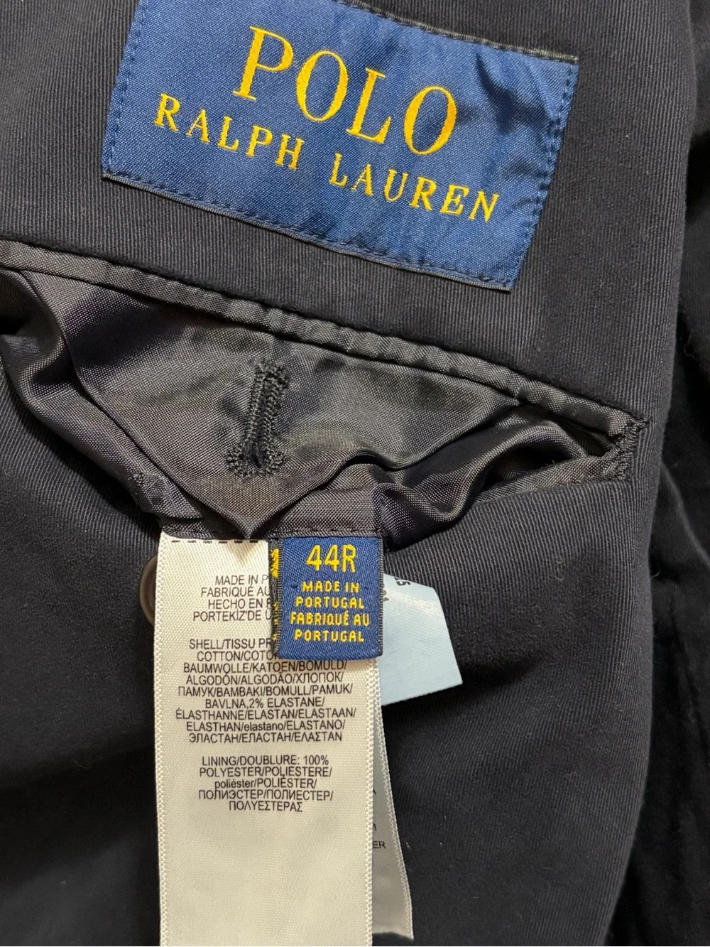 Vintage Polo Ralph Lauren Classic Navy Blazer Sz 44R Two Button vented Blazer